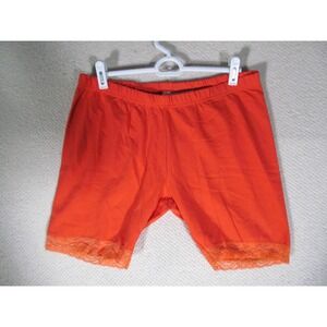 No Boundaries Juniors XL 15/17 Orange Stretch Shorts Lace Trim Y2K Casual NWT